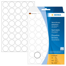 HERMA 2257 Seal labels Ø 19 mm round transparent extra strong adhesion film matt 640 pcs.