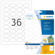 HERMA 4380 Removable labels A4 40,6x25,4 mm oval white Movables/removable paper matt 900 pcs.