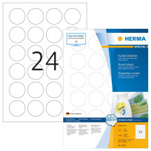 HERMA 4476 Removable labels A4 Ø 40 mm round white Movables/removable paper matt 2400 pcs.