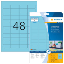 HERMA 4368 Coloured Labels A4 45,7x21,2 mm blue removable paper matt 960 pcs.