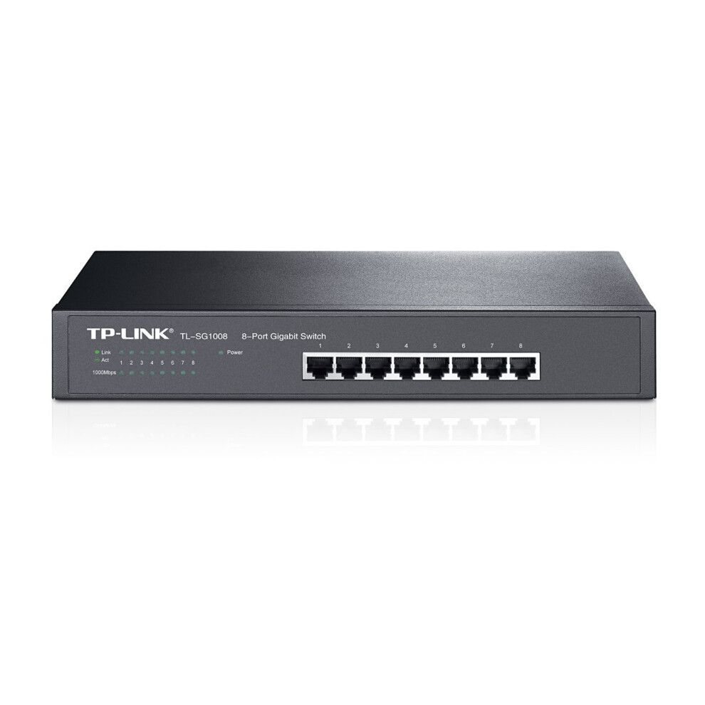 TP-LINK TL-SG1008 8-Port Rackmountable Gigabit Switch - Black