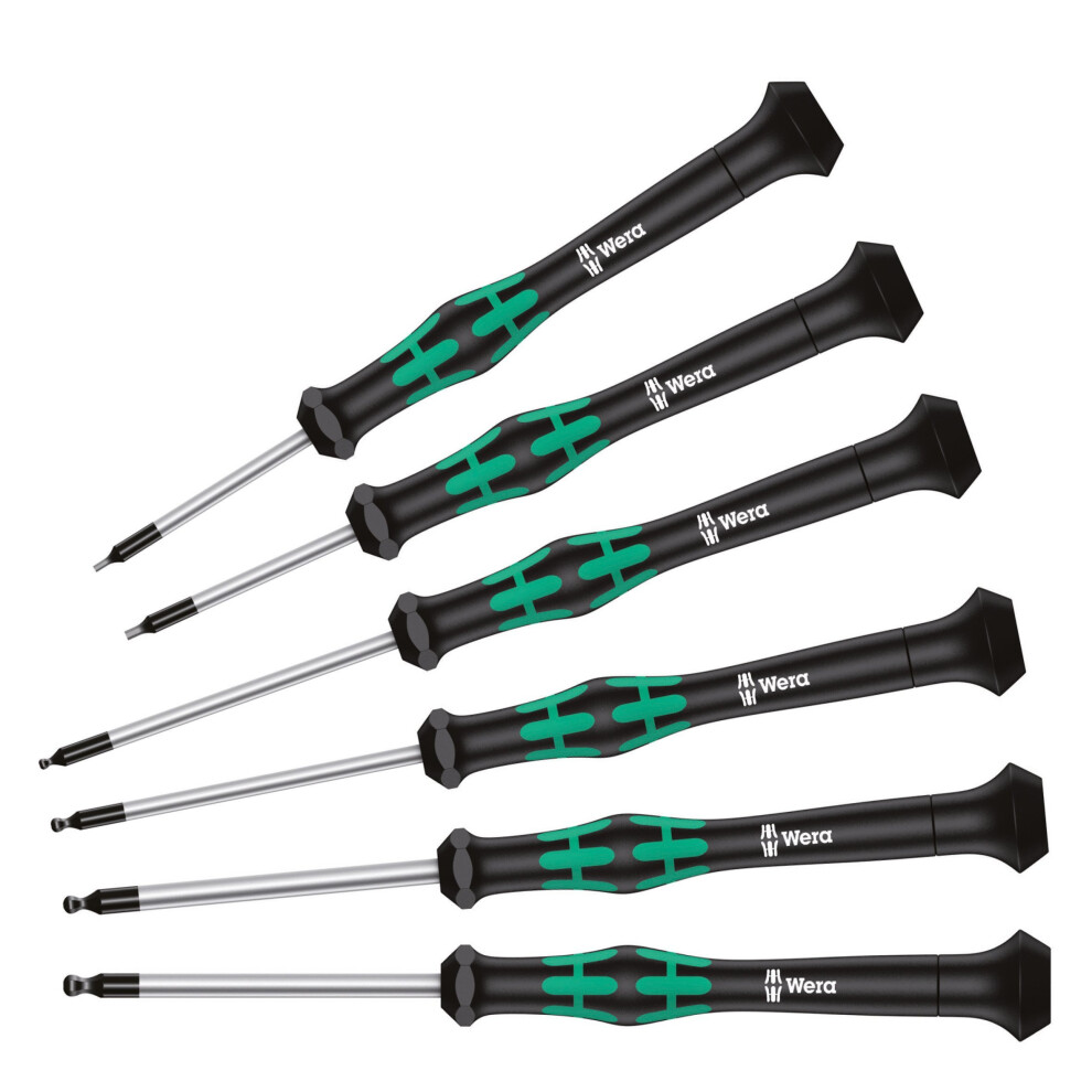 2052/6 Hexagon screwdriver set and rack for electronic applications, 6 pieces