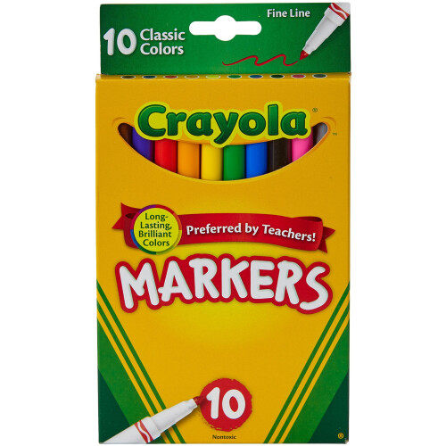 Crayola Crayola Fine Line Markers, Multi-Colour, 18.71 x 10.64 x 1.11 cm