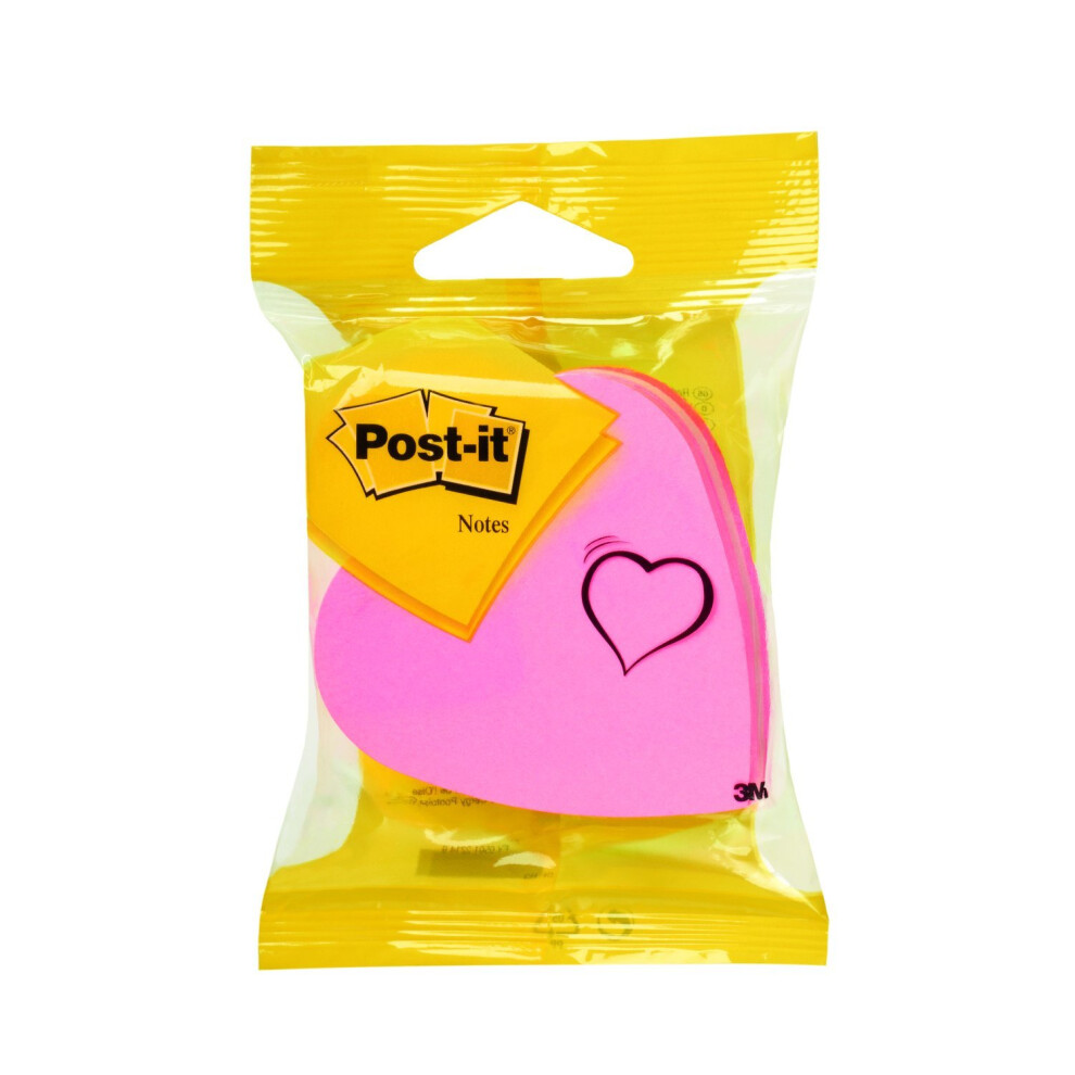 Post-it 2007H 76x76 mm Heart Shaped Cube Notes - Pink-image-OPC-PMYGSW-NEW