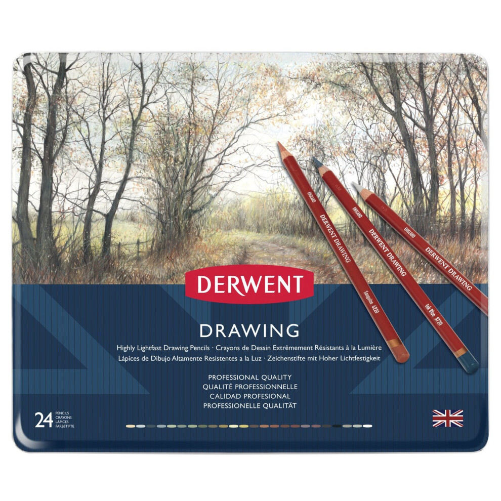 Derwent 700672 Coloured Drawing Pencils,  Professional Quality,Multicolor, Set of 24