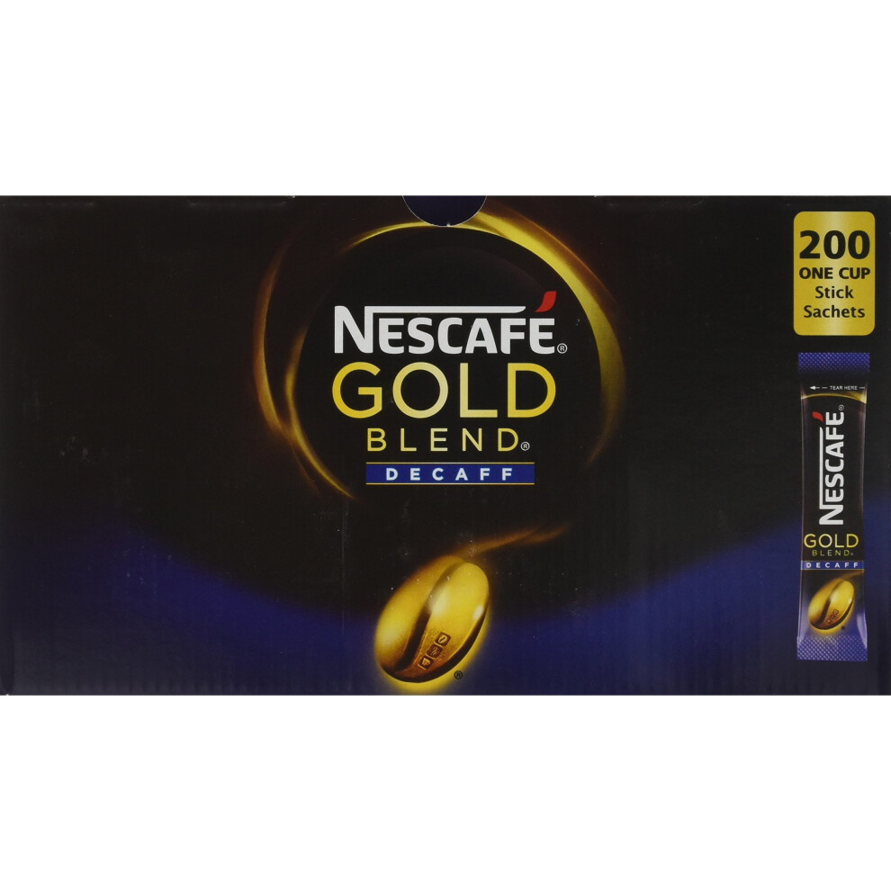 NESCAFÃ Gold Blend Instant Decaffeinated Coffee Stick Packs, Box of 200