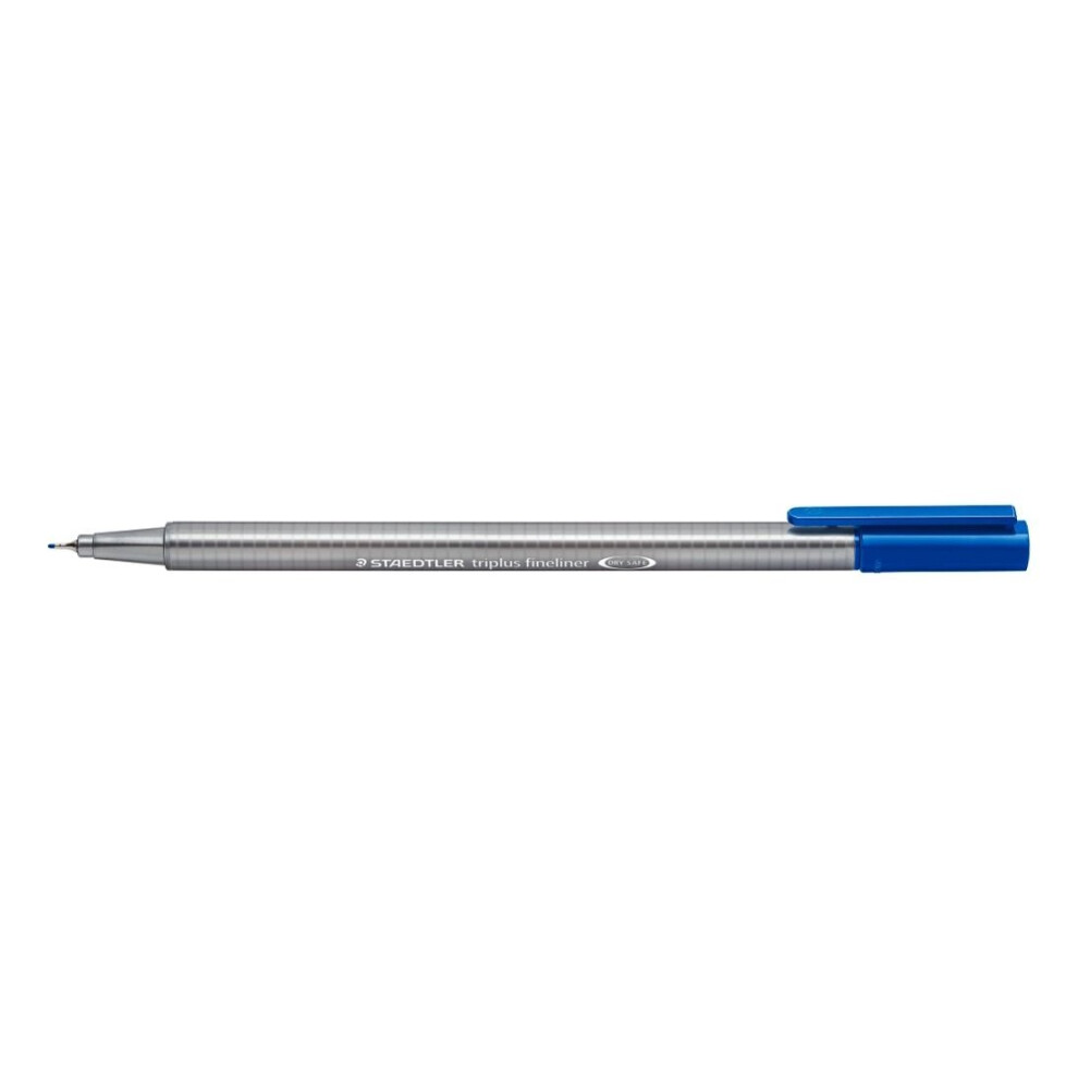 Staedtler 334 Triplus Fineliner Superfine Point Pens, 0.3 mm, Blue, Box of 10