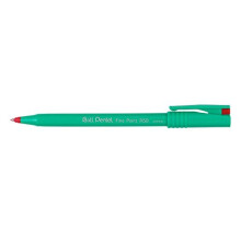 Pentel R50 Rollerball Pen Green Barrel Water-based 0.8mm Tip 0.4mm Line Red Ref R50-B [Pack of 12]