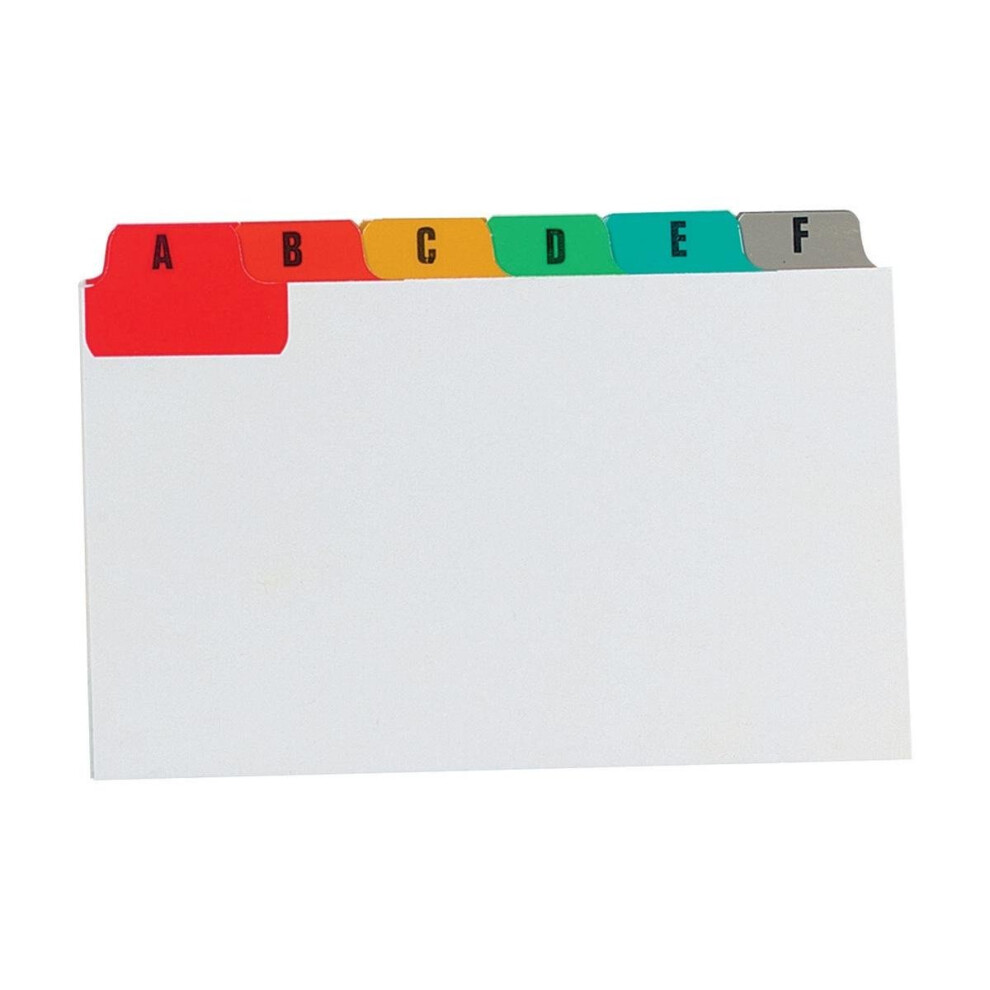 Concord 15398 Guide Cards Reinforced A-Z 203x127mm White with Tabs Multicoloured Ref 15398