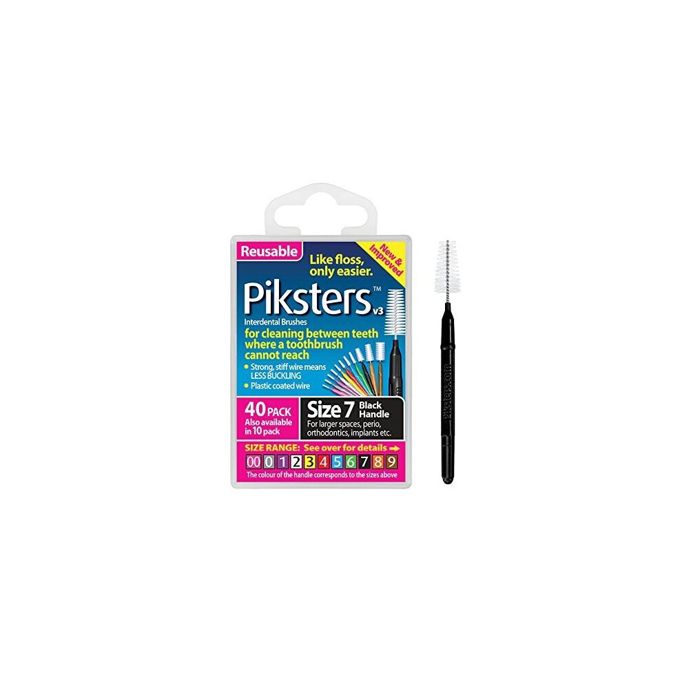 PIKSTERS Brushes for cleaning between teeth Size 7 (Black) 40Pk