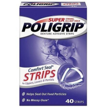 Super PoliGrip Comfort Seal Strips Denture Adhesive - 40 Strips