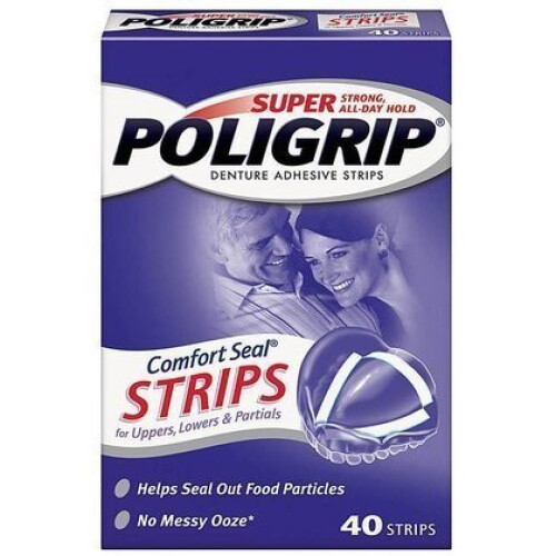 Super PoliGrip Comfort Seal Strips Denture Adhesive - 40 Strips