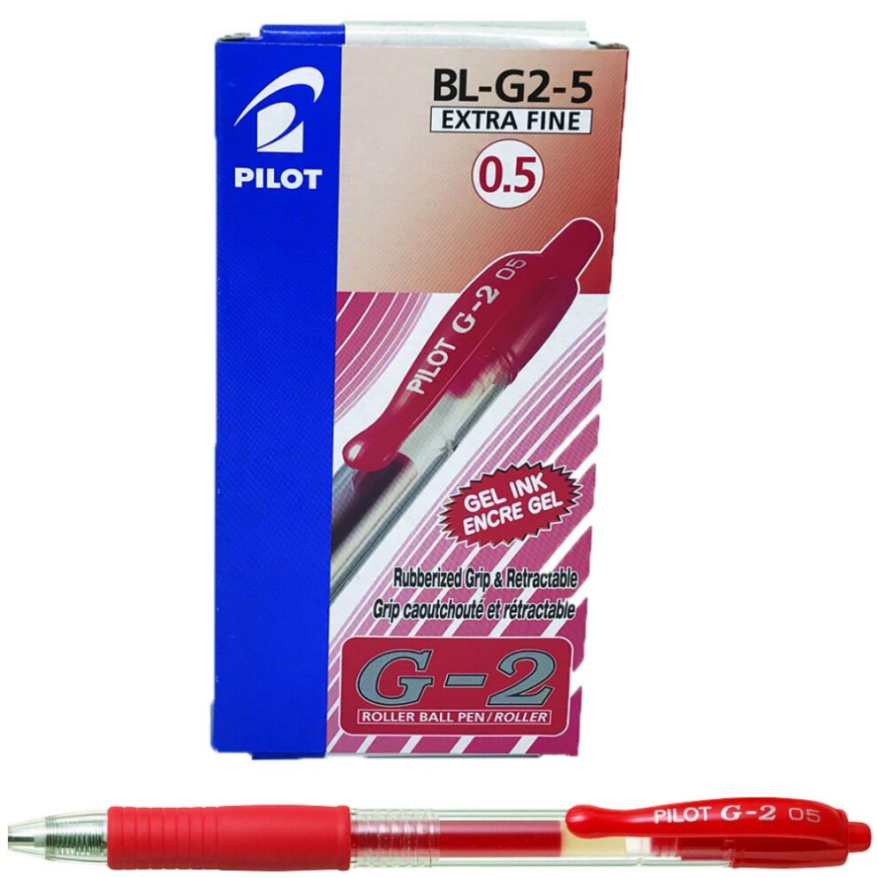 Pilot G205 Retractable Gel Rollerball 0.5 mm Tip (Box of 12) - Red