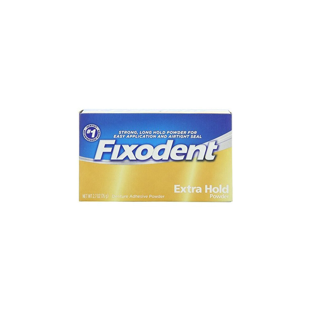 Fixodent Denture Adhesive Powder, Extra Hold - 2.7 Oz By Fixodent