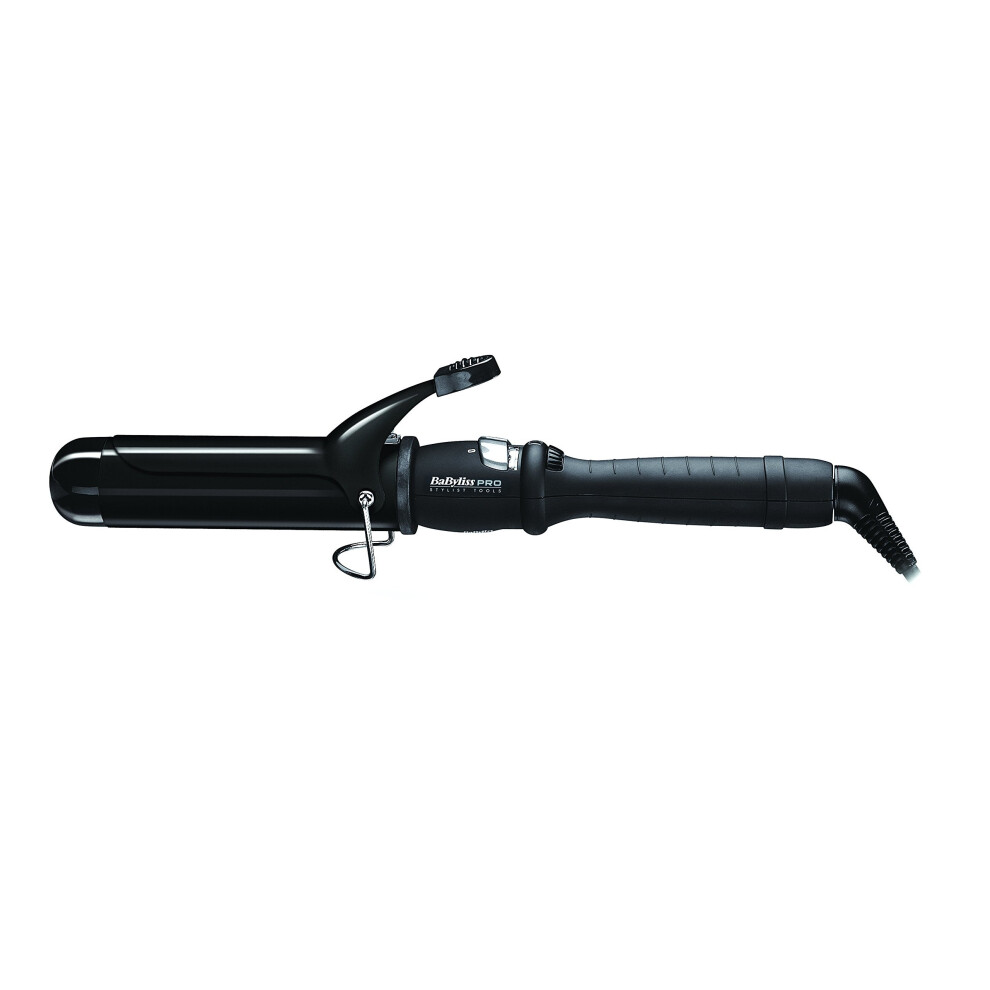 Babyliss Pro Ceramic Dial A Heat Hair Tongs with 25 Heat Settings Curler Wand (BLACK)