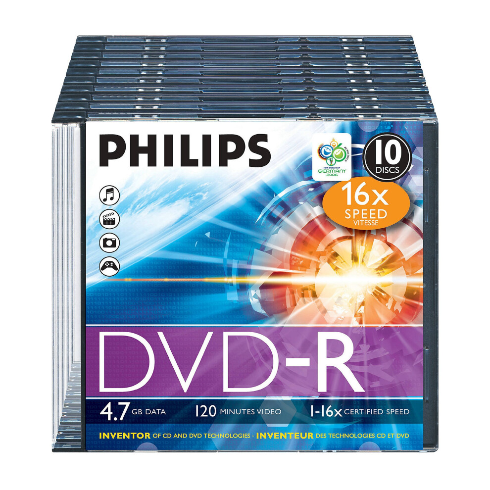 Philips DM4S6S10F/00 DVD-R Blank Discs 10er