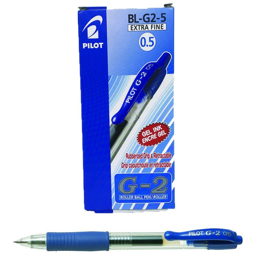 Pilot 040101203 G205 Retractable Gel Rollerball 0.5 mm Tip (Box of 12) - Blue