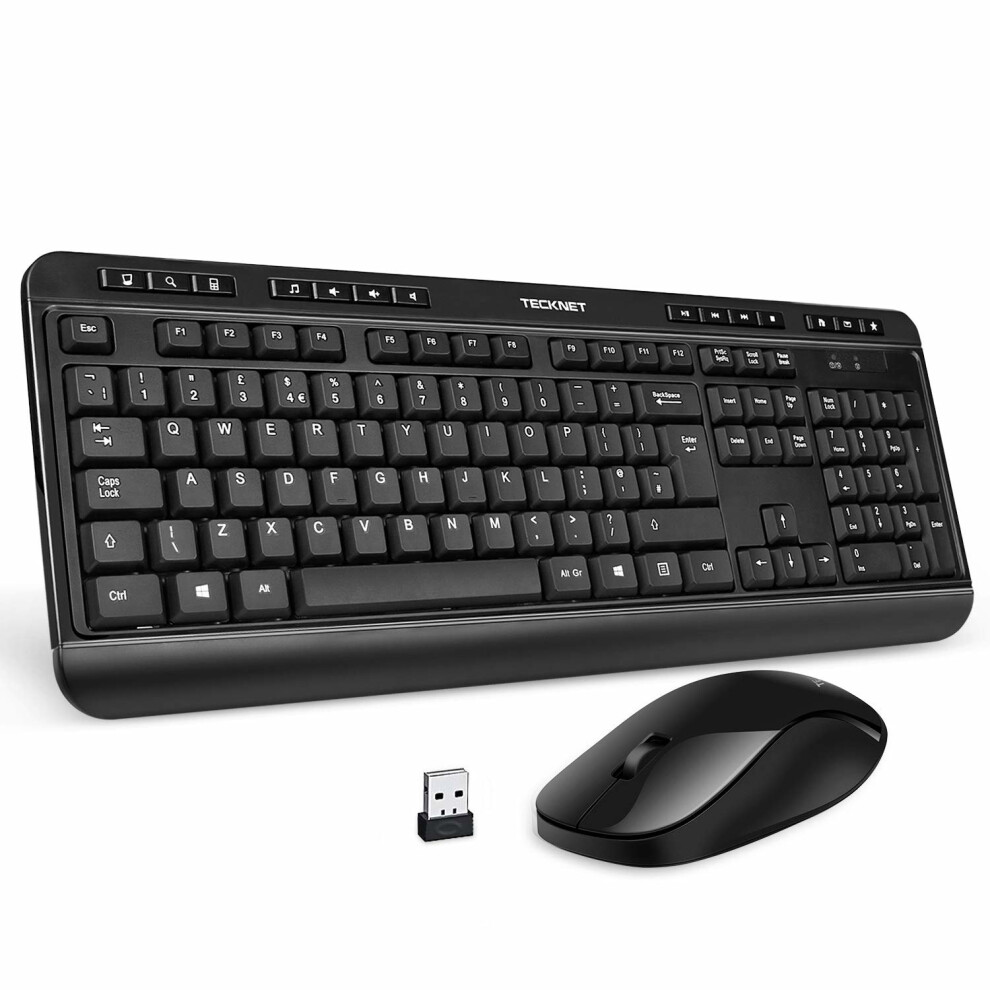 2.4Ghz Full-Size Ergonomic Wireless Keyboard Mouse Combo -UK Layout