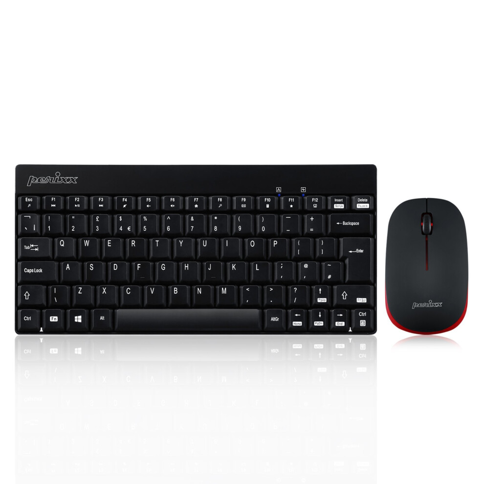 Perixx Periduo-712 Wireless Mini Keyboard And Mouse Combo - Aes 128 Bit - Uk Layout Black 4049571571249
