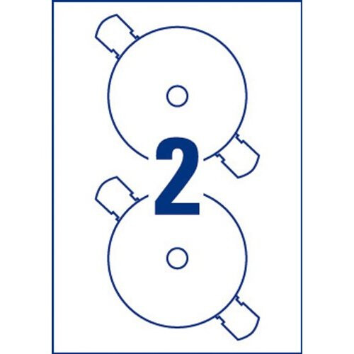Avery L7676-25 Self-Adhesive Full Face CD Labels, 2 Labels Per A4 Sheet 2