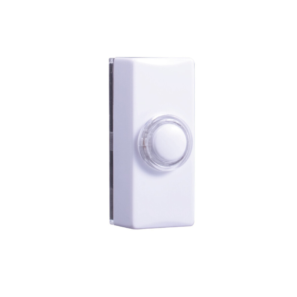 Byron 7730 wired bell push – White – Illuminated push button