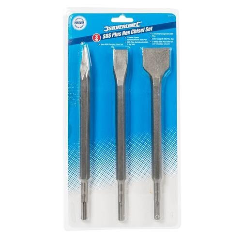 Silverline Silverline 515779 SDS Plus Hex Chisel Set 3-Piece, 15 mm