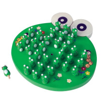 Gesellschaftsspiel Solitaire Frosch aus Holz - LEGLER - Ab 6 Jahren - 34 Spielsteine