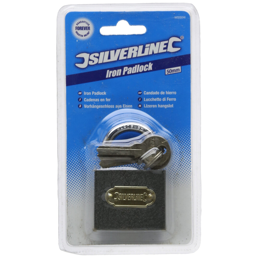 Silverline MSS04I Solid Iron Padlock 50mm