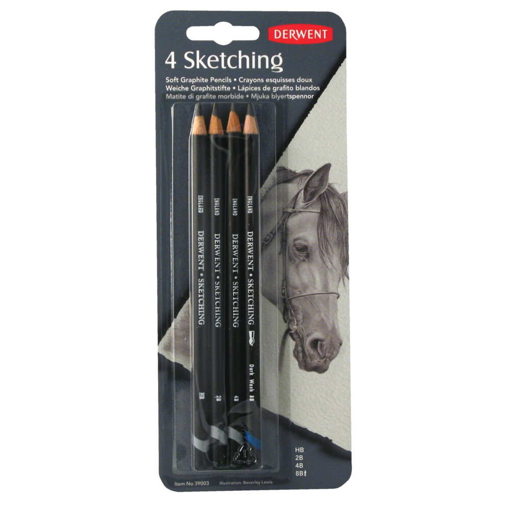 Derwent 39003 Sketching Sampler Pack, Set of Pencils and Blocks with Accessories, Professional Quality, Black