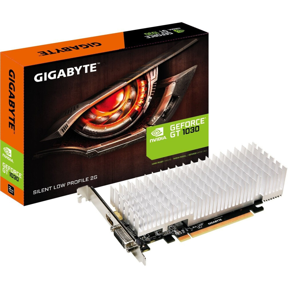 Gigabyte Nvidia Geforce Gt 1030 Silent Low Profile 2G Gddr5 64 Bit Memory Pci Express Graphics Card - Black 4719331301620