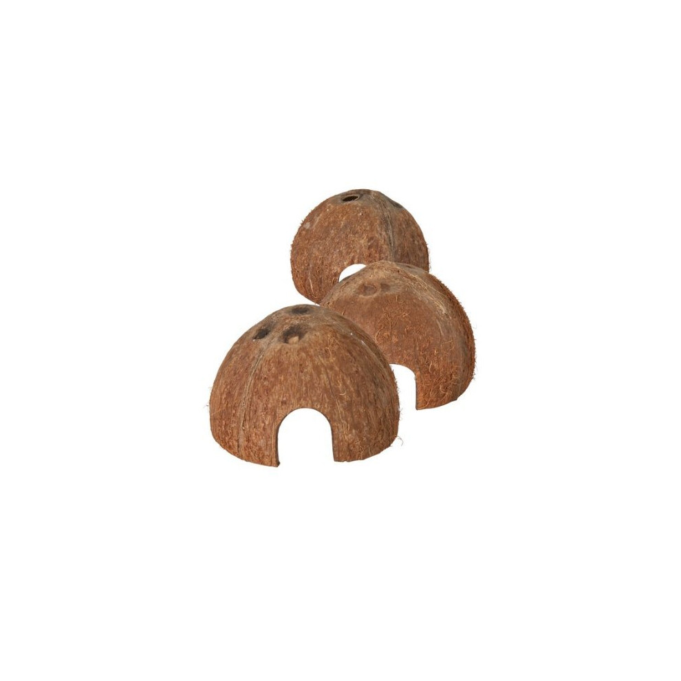 Trixie Three Coconut Hideaway Home, 10 x 12 x 8 cm, Pack of 3