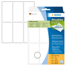 HERMA 10616 Multi-purpose labels 34x67 mm white Movables/removable paper matt 192 pcs.