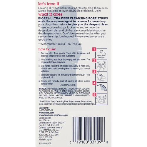 Biore Ultra Pore Strips, Pack of 6 1