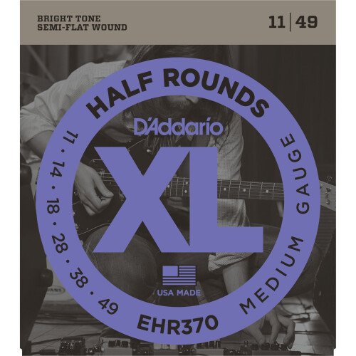 D'Addario EHR370 XL Half Rounds Medium  (.011-.049) Electric Guitar Strings