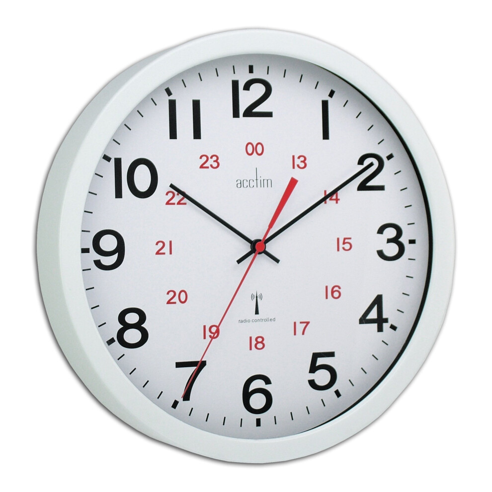 Acctim 74172 Controller Radio Controlled Wall Clock, White