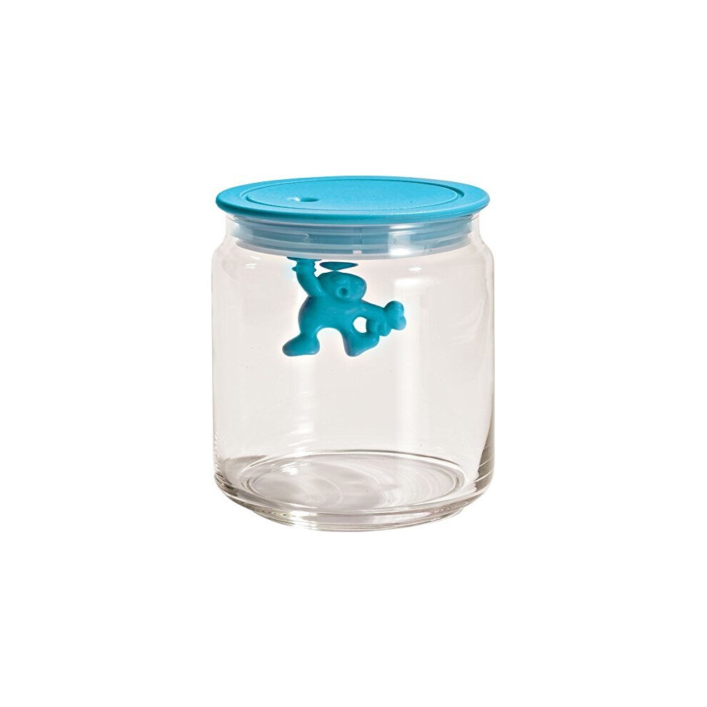 Alessi A di Gianni Glass Jar, Blue Lid, 70 cl, (AMDR04 AZ)