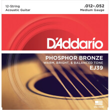 D'Addario EJ39 Phosphor Bronze Medium (.012-.052) 12-String Acoustic Guitar Strings