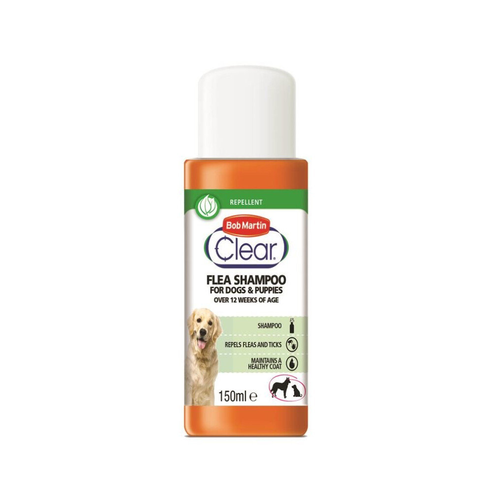 (150ml) Bob Martin Clear Flea Repellent Shampoo For Dogs & Puppies