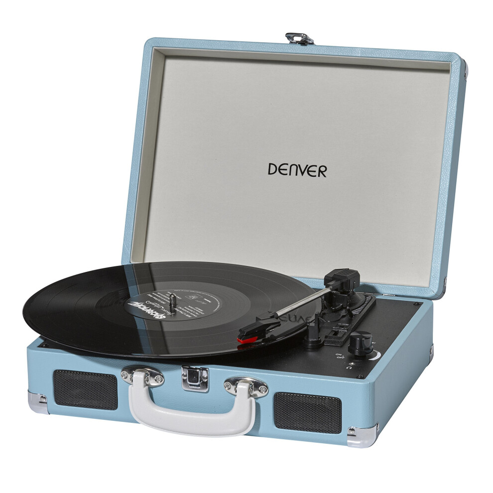 Denver Vpl-120 3-Speed Vinyl Record Player With Stereo Speakers Turquoise