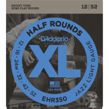 D'Addario EHR350 XL Half Rounds Jazz Light  (.012-.052) Electric Guitar Strings