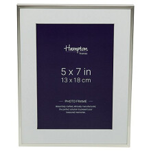 BSN13857-FBA Mayfair Silver Plate 5x7in (13x18cm) Photo Frame with Bevel cut Mount and Luxury Velvet Effect Back
