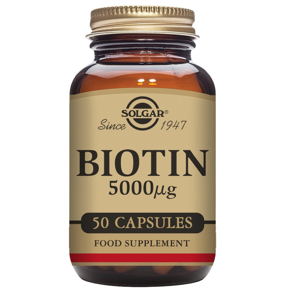 Solgar Biotin 5000 µg Vegetable Capsules - Pack of 50