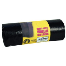 Kingfisher Quality Wheelie Bin Liners, Black, 440 Litre, 5-Piece