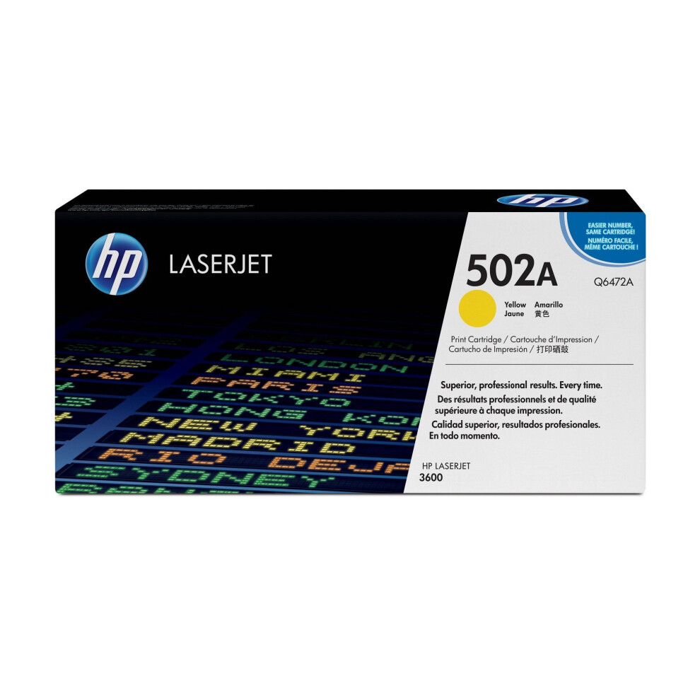 HP 502A Yellow Original LaserJet Toner Cartridge (Q6472A)