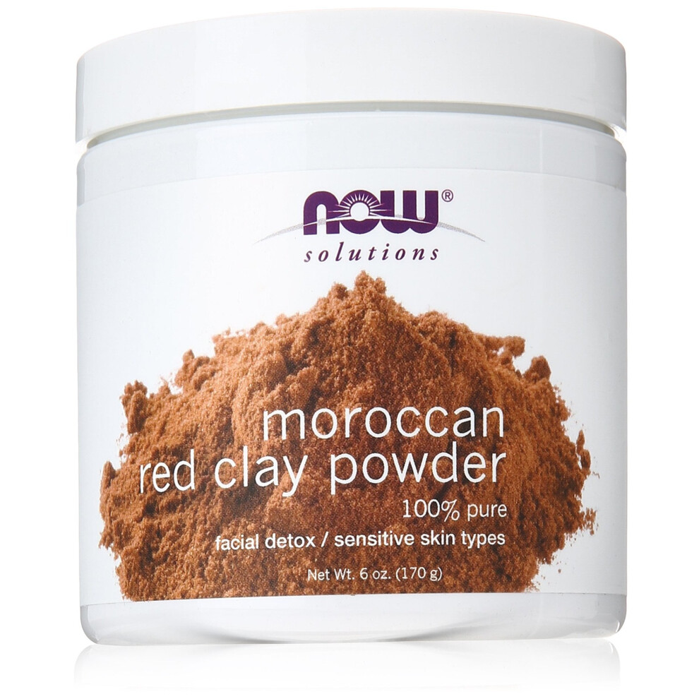 Now Foods, Solutions, Moroccan Red Clay, Facial Detox, Powder, 6 oz (170 g)