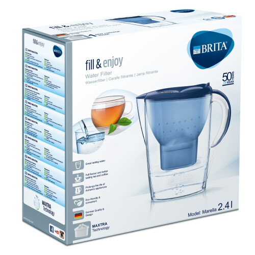 BRITA BRITA Marella Cool Water Filter Jug and Cartridge, Blue 2