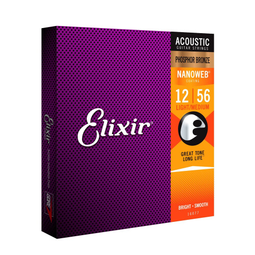 Elixir 92/8 Phosphor Bronze Acoustic Sets Ultra-Thin Nanoweb Coating - Light-medium (0.012-0.056) 2