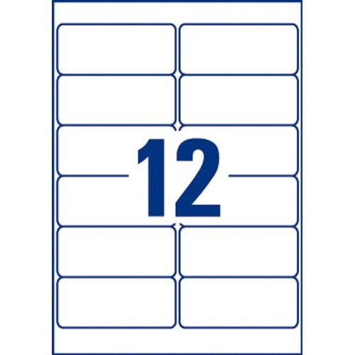 Avery L4743REV-25 Self-Adhesive Removable Labels, 12 Labels Per A4 Sheet 1