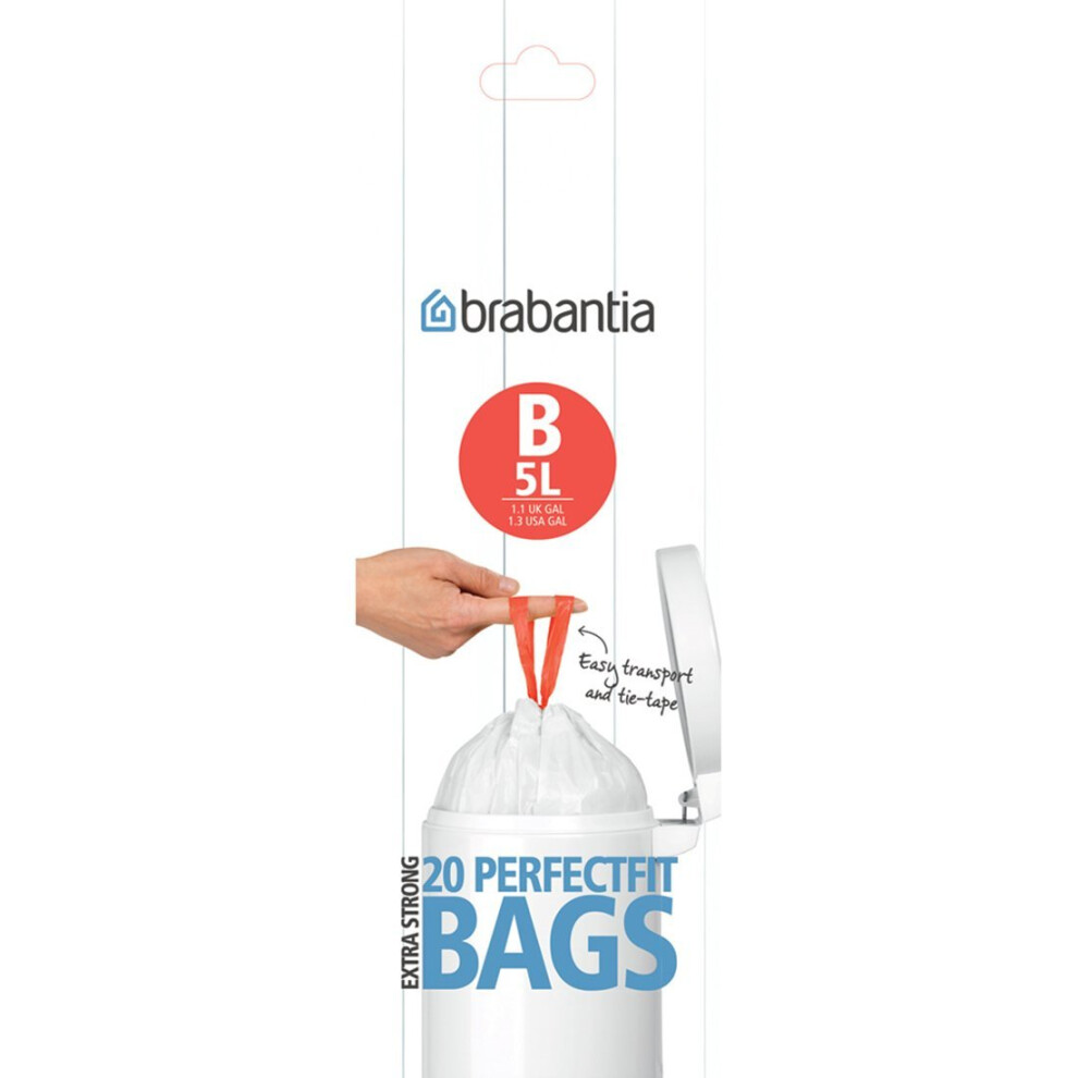 Brabantia Bin Liners, Size B, 5 L - 20 Bags