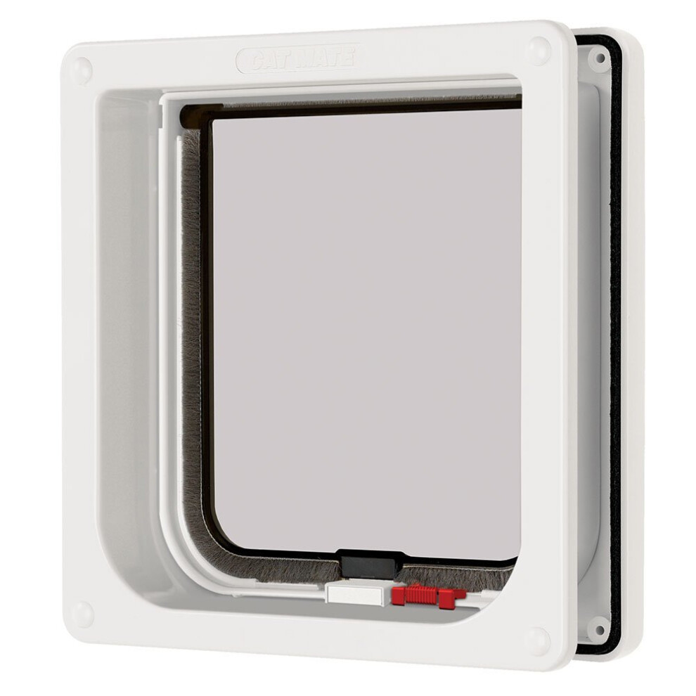 Cat Mate Lockable Cat Flap with Door Liner to 50mm (2â), White (234W)